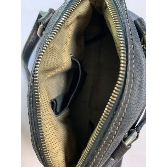 DOONEY & BOURKE Leather Black Bowler Pebble Handbag Purse Vtg - Picture 10 of 16